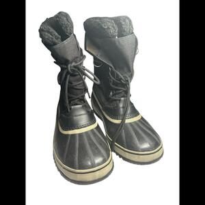 Sorel 1964 Pac Nylon Waterproof Snow Boots Black/Ancient Fossil Men’s Size 13